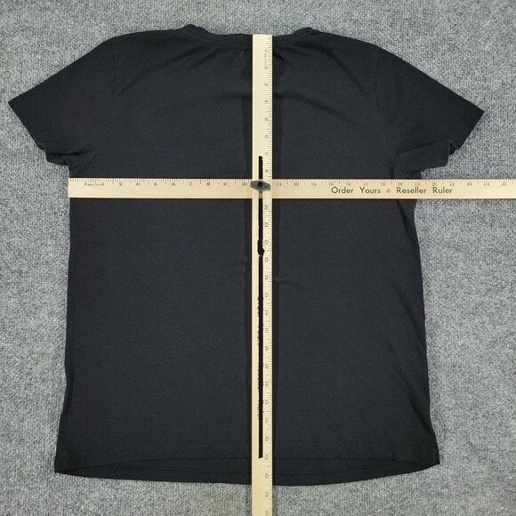Juicy Couture Shirt Women Large Black Graphic Tee Crew Neck Short Sleeve Stretch - Picture 8 of 13